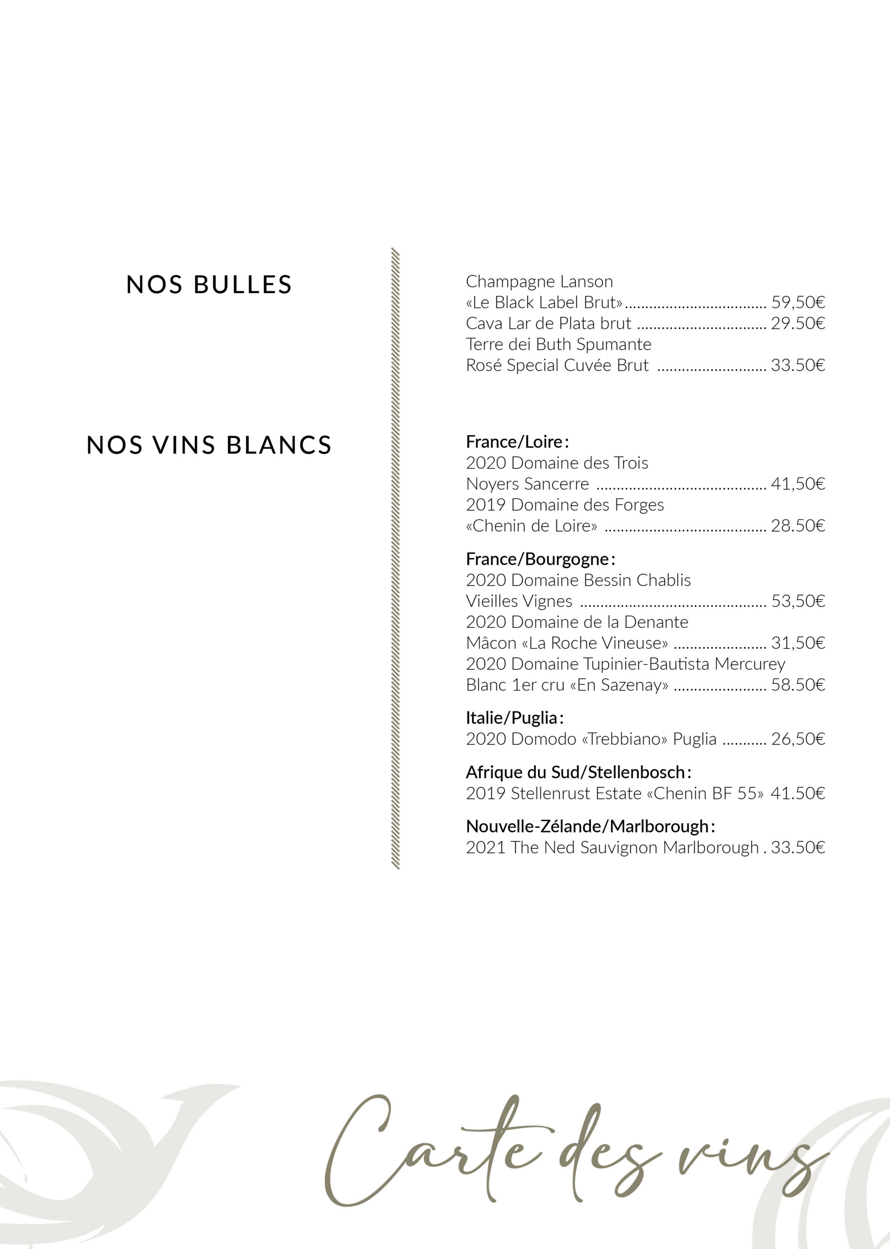 Notre Menu L'Etang des légendes